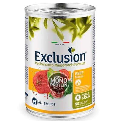 Корм вологий Exclusion Adult Beef All Breeds Консервований монопротеїновий з яловичиною для дорослих собак усіх порід, 400 г
