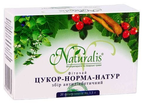 Фіточай Naturalis Цукор-норма-натур по 1,5 г №20 у філ.-пак.