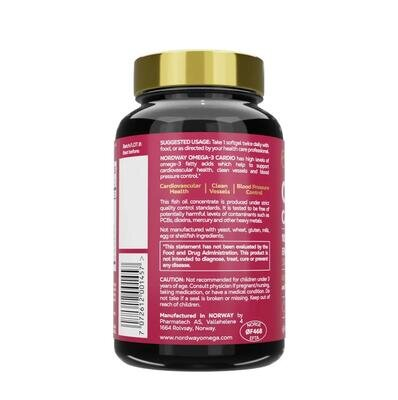 Омега 3 Кардіо Nordway Omega-3 Cardio 1000 мг, 30 капсул