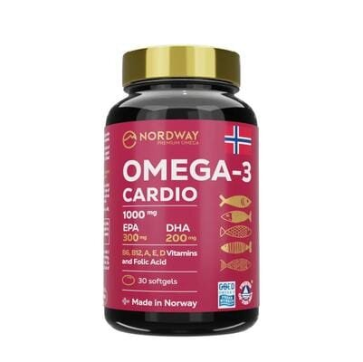 Омега 3 Кардіо Nordway Omega-3 Cardio 1000 мг, 30 капсул