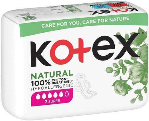 Прокладки гігієнічні Kotex Natural супер, 7 шт