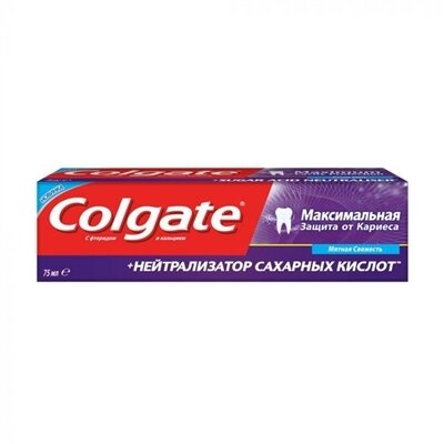 Зубна паста Colgate Максимальний захист від карієсу + Нейтрализатор цукрових кислот, 75 мл