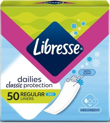 Прокладки щоденні гігієнічні Libresse Dailies Classic Protection Regular Deo, 50 шт
