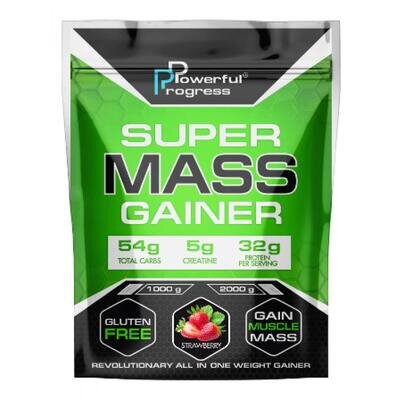 Гейнер Powerful Progress Super Mass полуниця, 2 кг