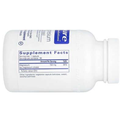 Магній Pure Encapsulations Magnesium citrate 150 мг, 90 капсул