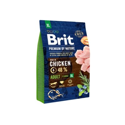 Корм сухий Brit Premium Adult XL для дорослих собак гігантських порід зі смаком курки, 3 кг