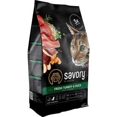 Корм сухий для котів Savory 30044 зі свіжим м'ясом індички та качкою, 400 г