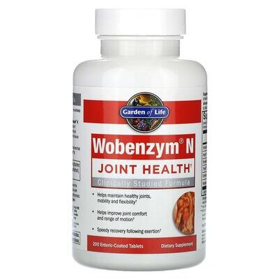 Вобензим Н Garden of Life Wobenzym N засіб для здоров’я суглобів, 200 таблеток