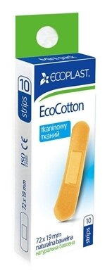Набір пластирів медичних Ecoplast EcoCotton бактерицидних на тканій основі 72 x 19 мм, 10 штук
