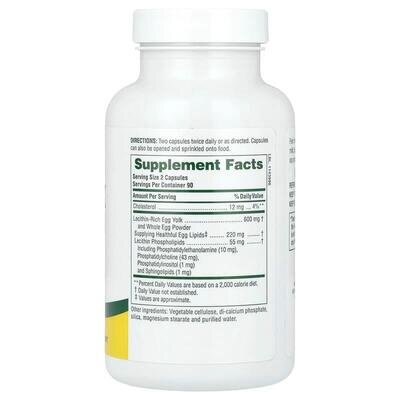 Лецитин із яєчних жовтків Nature's Plus Egg Yolk Lecithin 600 мг, 180 вегетаріанських капсул