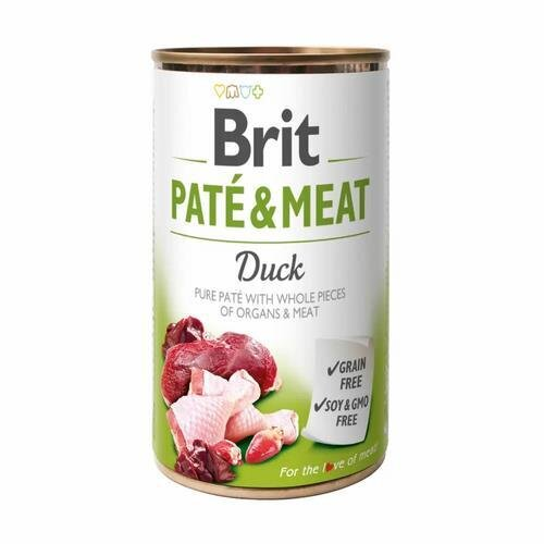 Корм вологий для собак Brit Pate & Meat з качкою, 400 г