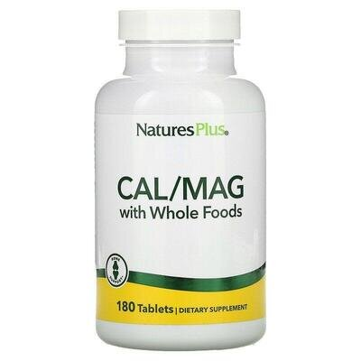 Кальцій та магній Nature's Plus Source of Life Cal/Mag, 180 таблеток