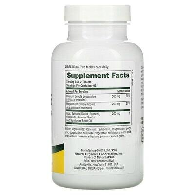 Кальцій та магній Nature's Plus Source of Life Cal/Mag, 180 таблеток