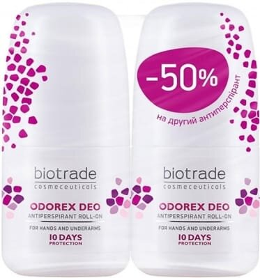 Дезодорант-антиперспірант кульковий Biotrade Odorex Deo тривалої дії 10 днів захисту, 2 шт х 40 мл