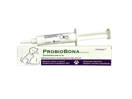 ПробіоБона ProbioDay ProbioBona суспензія рідкий пероральний пробіотик для тварин, 10 мл