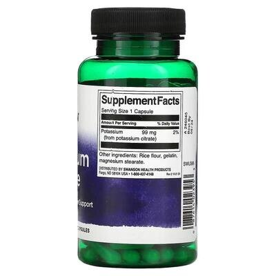 Калію цитрат Swanson Potassium Citrate 99 мг капсули №120