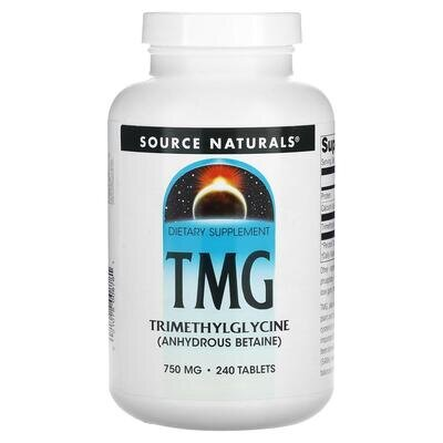 Триметилгліцин (ТМГ) Source Naturals TMG 750 мг, 240 таблеток