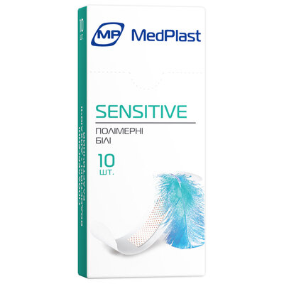Набір пластирів MP MedPlast SENSITIVE на полімерній основі, розміром 19 мм х 72 мм, 10 штук