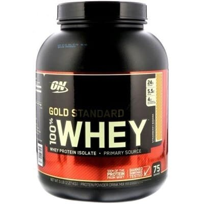 Протеїн Optimum Nutrition Gold Standard 100% Whey, полуниця-банан, 2,27 кг