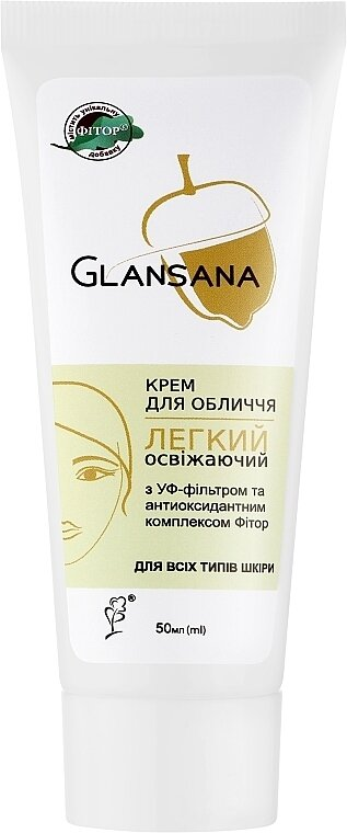 Крем для обличчя Фітория Glansana освіжаючий легкий з УФ-фільтром, 50 мл