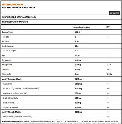Ізотонік Amix Nutrition IsoLyn Recovery drink лимон, 800 г