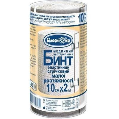 Бинт еластичний стрічковий «Білосніжка» медичний, малої розтяжності 10 см х 2 м