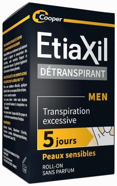 Дезодорант-антиперспірант кульковий Etiaxil Men Sensitive для чутливої шкіри, 15 мл