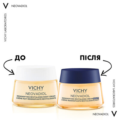 Крем для обличчя Vichy Neovadiol Peri-Menopause нічний з охолоджуючим ефектом для збільшення щільності та відновлення тонусу шкіри, 50 мл