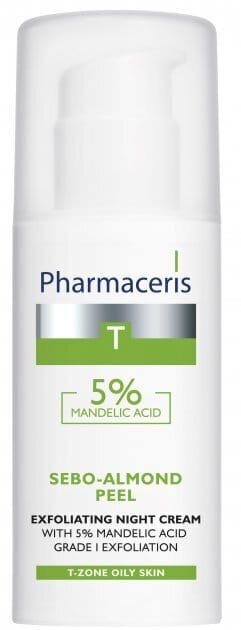 Крем для обличчя Pharmaceris T Sebo-Almond Peel 5% нічний I ступінь відлущування з 5% мигдальною кислотою, 50 мл