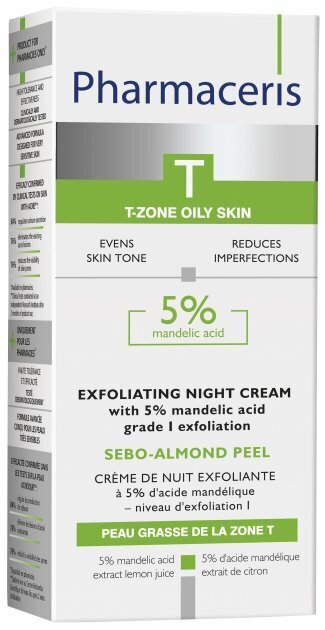 Крем для обличчя Pharmaceris T Sebo-Almond Peel 5% нічний I ступінь відлущування з 5% мигдальною кислотою, 50 мл