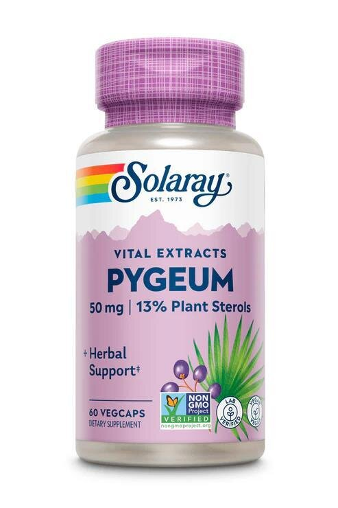 Екстракт кори африканської сливи Solaray Pygeum Bark Extract, 60 веганських капсул