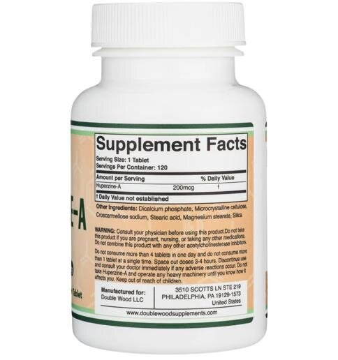 Гіперзин А Double Wood Huperzine A 200 mcg, 120 таблеток