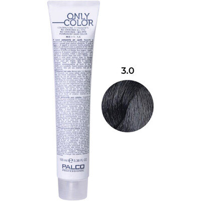 Крем-фарба для волосся Palco Professional Only Color безаміачна № 3.0 темно-коричневий, 100 мл