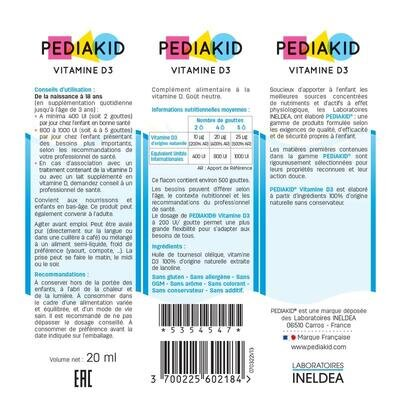 Педіакід PEDIAKID Vitamine D3 Вітамін D3 натуральний краплі по 20 мл у флак.