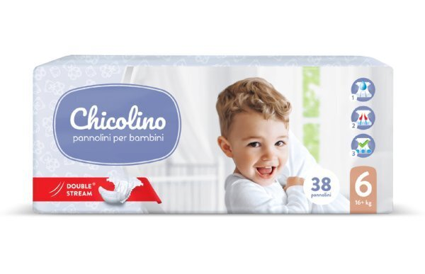 Підгузки Chicolino Classico дитячі, розмір 6, 16+ кг, 38 шт