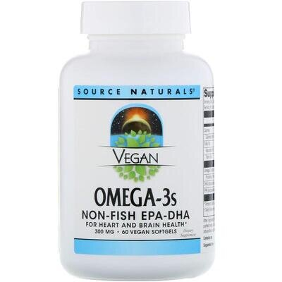 Омега-3 Source Naturals Omega-3s EPA-DHA 300 мг для веганів, 60 капсул