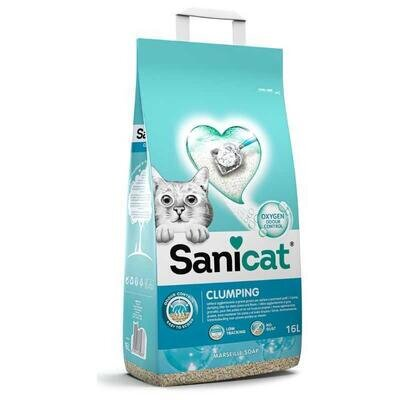 Наповнювач для котячого туалету Sanicat Clumping бентонітовий, з ароматом марсельського мила, 13,9 кг (16 л)