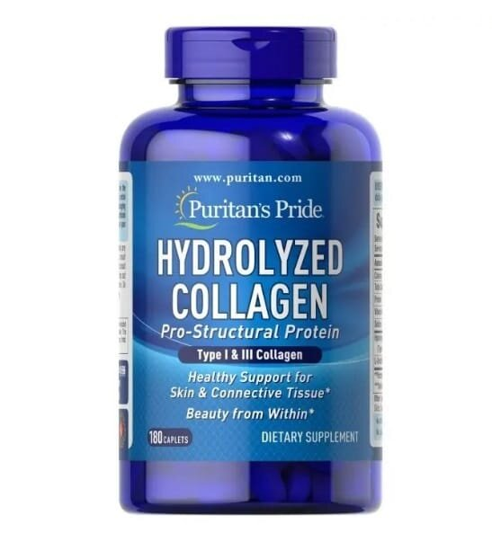 Колаген гідролізований Puritan's Pride Hydrolyzed Collagen 1000 мг, 180 каплет