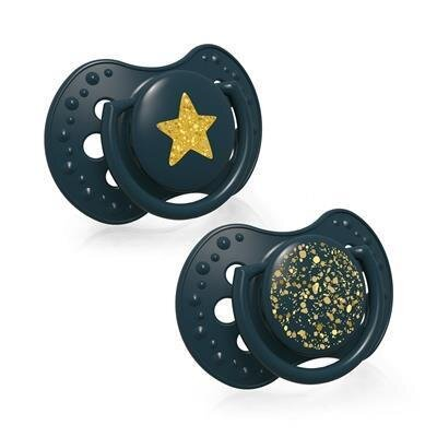 Пустушка силіконова Lovi Stardust динамічна, 22/893-green, 3-6 місяці, 2 шт