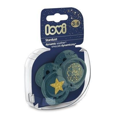 Пустушка силіконова Lovi Stardust динамічна, 22/893-green, 3-6 місяці, 2 шт