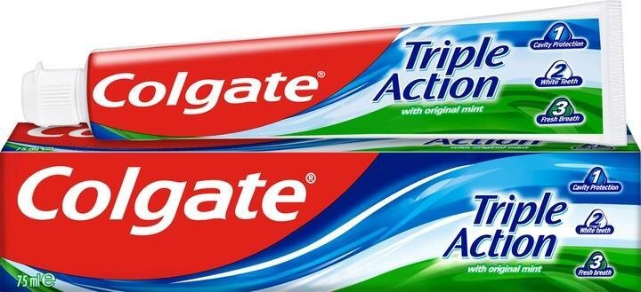 Зубна паста Colgate Потрійна дія Натуральна м'ята, 75 мл