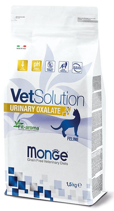 Корм сухий Monge Сat VetSolution Urinary Oxalate feline для котів усіх порід із сечокам'яною хворобою, 1,5 кг