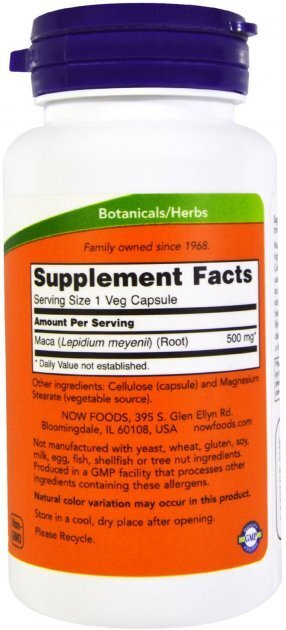 Мака NOW Maca 500 мг вег. капсули №100