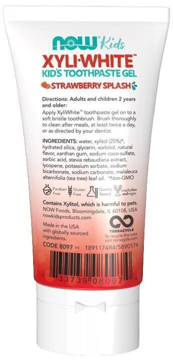Зубна паста-гель Now Solutions Kids Xyli White Strawberry дитяча, 85 г