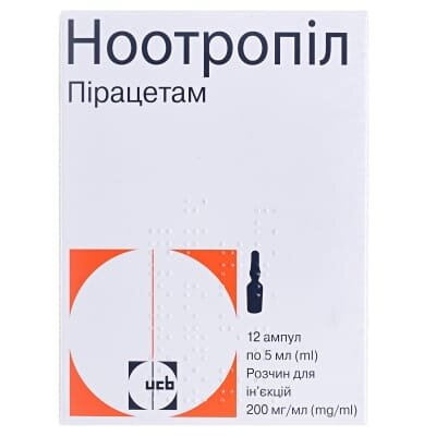 Ноотропіл розчин д/ін. 20 % по 5 мл №12 в амп.