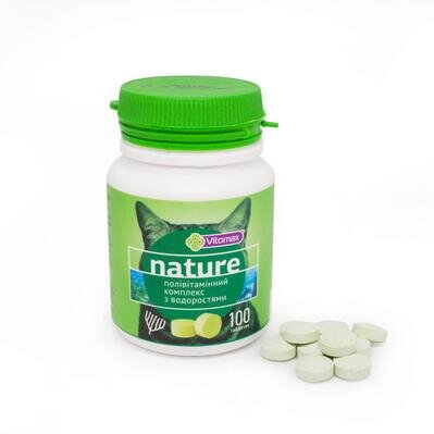 Полівітамінний комплекс Vitomax Nature для котів з водоростями, 100 таблеток