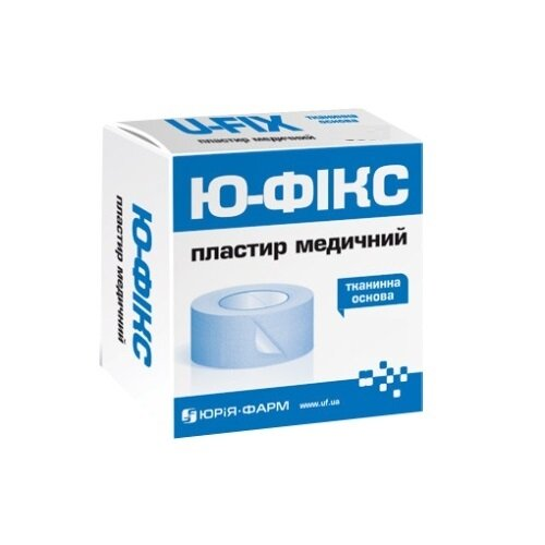 Пластир медичний Ю-Фікс на тканинній основі, котушка, 1,25 см х 500 см, 1 штука