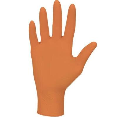 Рукавички оглядові Mercator Medical Nitrylex Orange нітрилові неопудрені, розмір S, нестерильні, помаранчеві, 100 штук