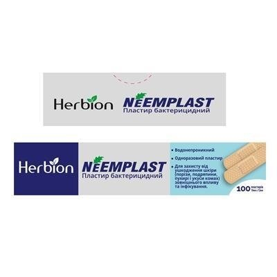 Пластир бактерицидний Neemplast на полімерній основі 1,9 см х 7,2 см, 100 штук