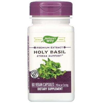 Базилік священний екстракт Nature's Way Holy Basil стандартизований 450 мг, 60 капсул